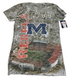 Ole Miss Rebels Womens Large Tee Top Shirt sublimation all over print New junior